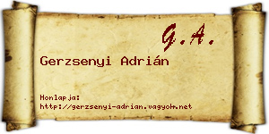 Gerzsenyi Adrián névjegykártya